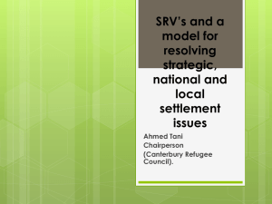 SRV`s and a model for resolving strategic, national and local