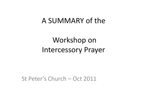 A Workshop on Intercessory Prayer