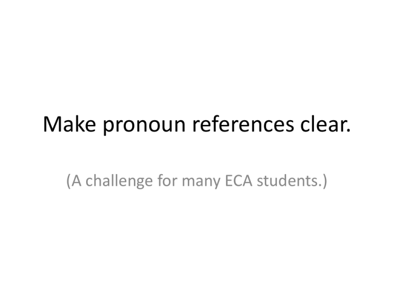 What Is Ambiguous Pronoun Reference