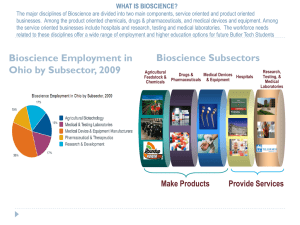 WHAT IS BIOSCIENCE? The major disciplines of