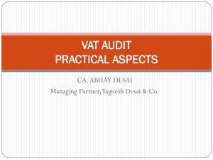 VAT AUDIT PRACTICAL ASPECTS