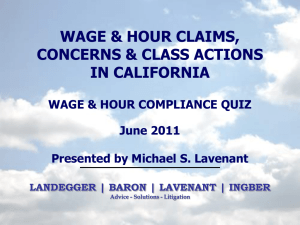 Wage & Hour Concerns - Landegger Baron Law Group, ALC