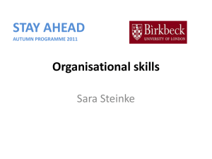 Organisational skills