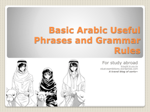 Basic Arabic Useful Phrases and Grammar Rules