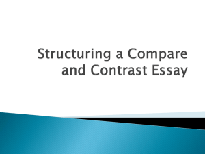 Structuring a Compare and Contrast Essay