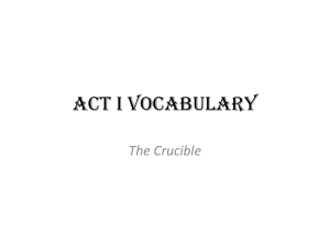 Act I and Act II Vocabulary