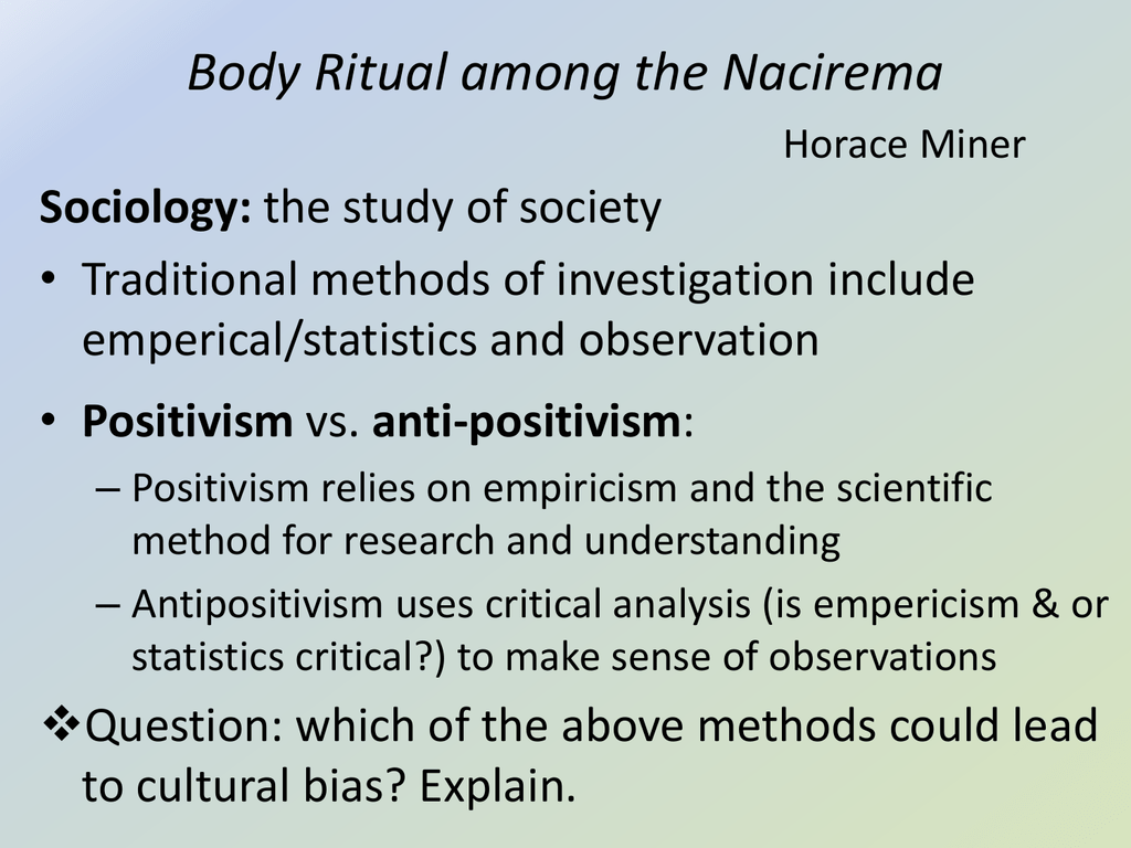 essay on body ritual among the nacirema