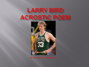 Larry Bird Acrostic Poem