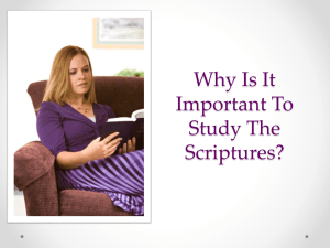 Why Is It Important To Study The Scriptures?