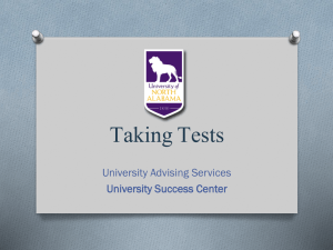 Taking Tests - University of North Alabama