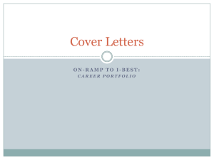 Cover Letters: Power point (4/26)