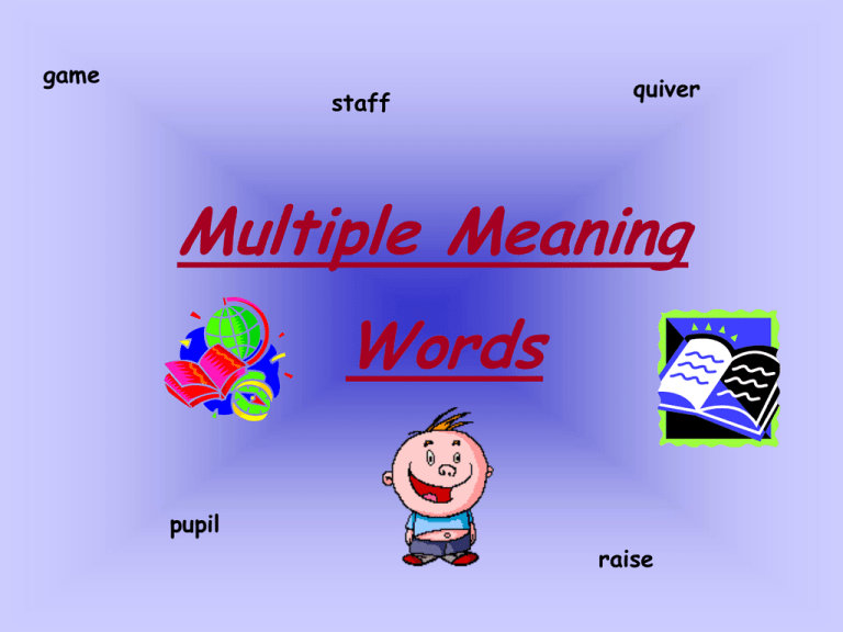 Multiple Meaning Words Ppt Fourthgradeteam2012 2013