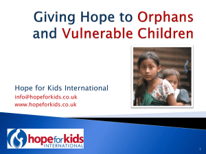 Helping to Rescue Orphans and Vulnerable Children