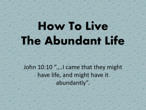 How To Live The Abundant Life