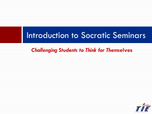 Introduction to Socratic Seminars - jswanson