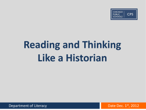 Reading and thinking like a historian