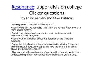 Resonance Clicker questions by Trish Loeblein and Mike