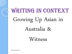 Writing in Context-Pung & Witness - Year12VCE