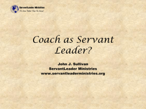 Coach as Servant Leader? - ServantLeader Ministries