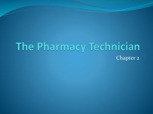 Chapter Two - The Pharmacy Technician