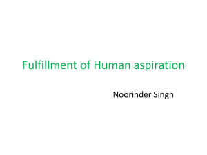 Basic requirement for fulfillment of human aspiration