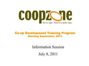 CoopZone Development Training Program Powerpoint Information