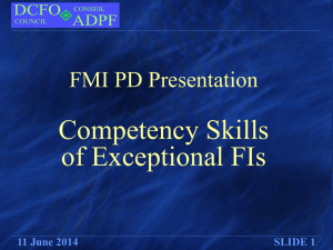 Competency Skills of Exceptional FIs