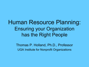 Human Resource Planning: Ensuring your Organization has the