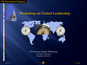 A Speech at the Workshop for Global Leadership