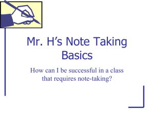 Note Taking Basics