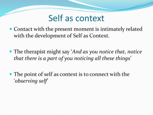 Lecture 5 – Self as context