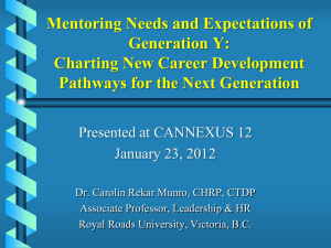Mentoring Needs and Expectations of Generation Y