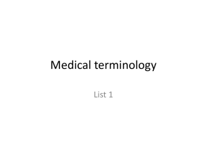 Medical terminology - Porterville College Home