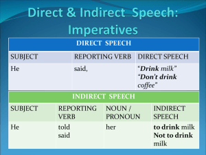 Direct & Indirect Speech: Imperatives