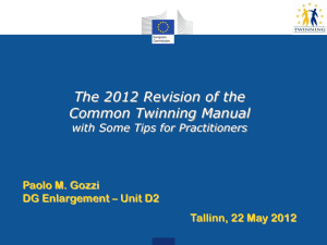 Negotiation of the contract Revision Twinning Manual 2012