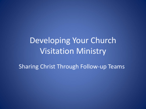 Developing a Church visitation ministry