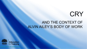 Tutorial 4: Cry and the context of Alvin Ailey`s