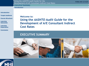 Using the AASHTO Audit Guide for the Development of A/E