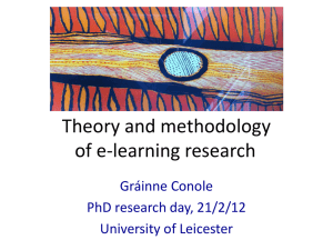 Theory and methodology of e-learning research