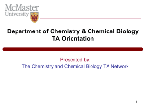 TA Day 2005 Chemistry Department TA Orientation