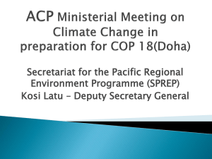 ACP Ministerial Meeting on Climate Change in preparation for COP