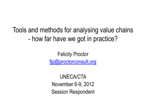 Tools and methods for analysing value chains