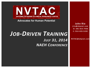 Job Driven Training Presentation