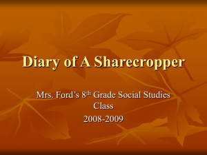 Diary of A Sharecropper - Olde English Consortium