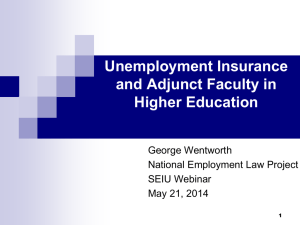Unemployment Insurance in Higher Education Power Point