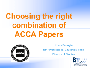 Choosing the right combination of ACCA papers
