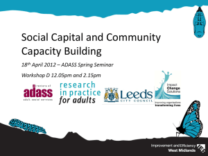 Social Capital and Community Capacity Building