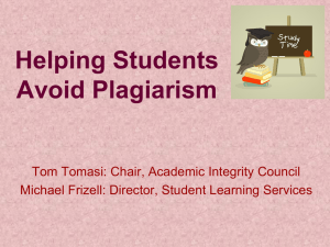 Helping Students Avoid Plagiarism