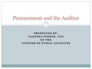 Procurement and the Auditor
