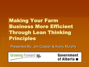 Why Lean Thinking? - Agriculture and Rural Development